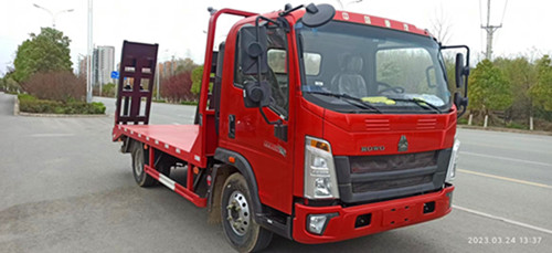 藍牌重汽豪沃60挖機平板車